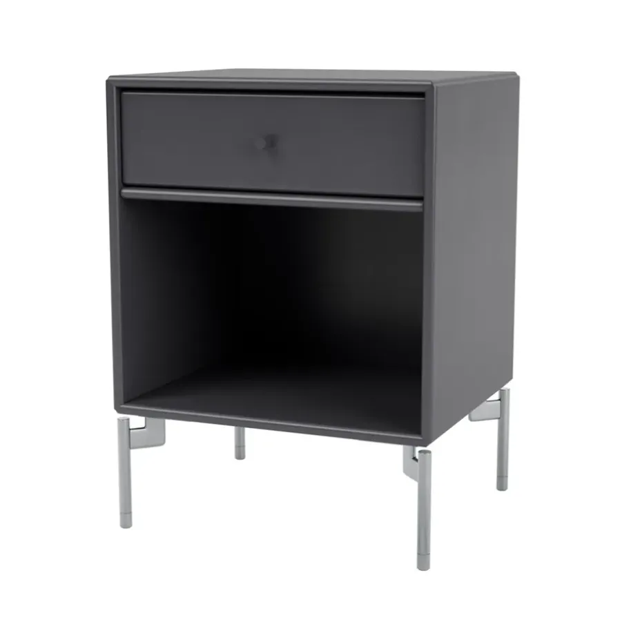 Table de chevet Dream, coal 36, pieds chromés