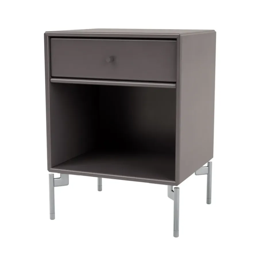 Table de chevet Dream, coffee 35, pieds chromés