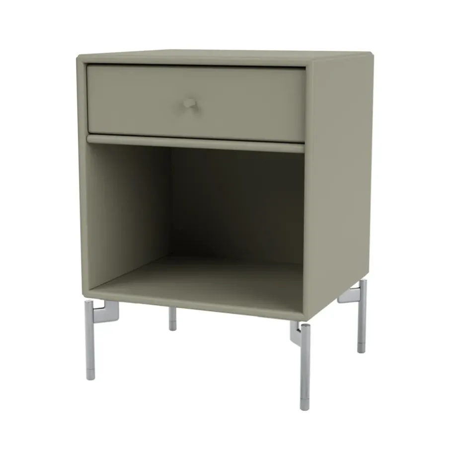 Table de chevet Dream, fennel 144, pieds chromés