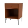 Table de chevet Dream, hazelnut 146, pieds chromés