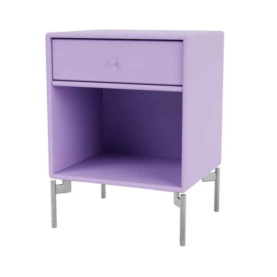 Table de chevet Dream, iris 164, pieds chromés