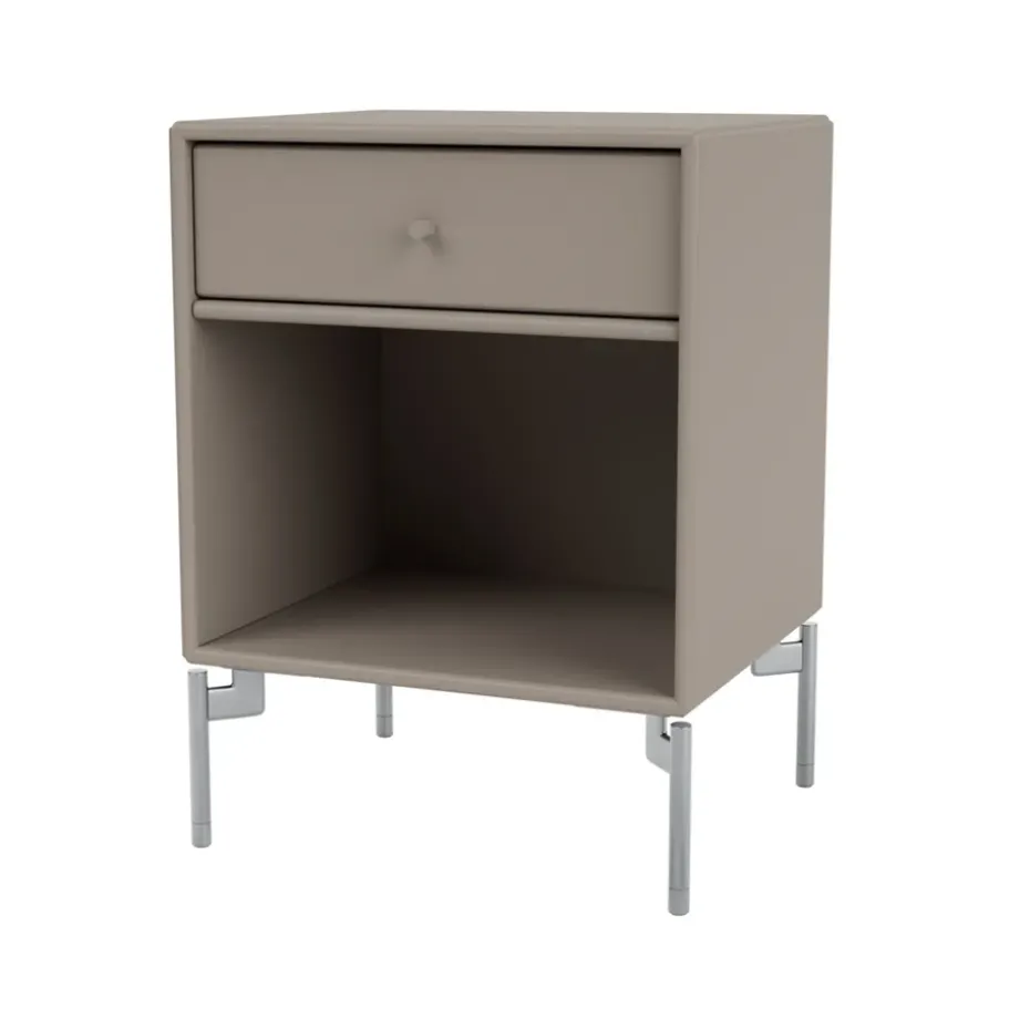 Table de chevet Dream, truffle 141, pieds chromés