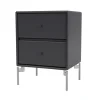 Table de chevet Drift, anthracite 04, pieds chromés cm