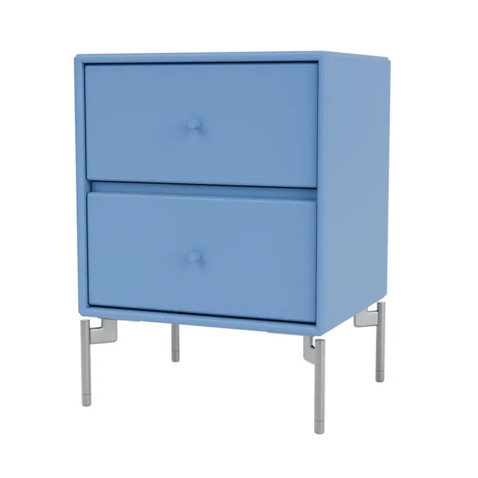 Table de chevet Drift, azure 154, pieds chromés cm