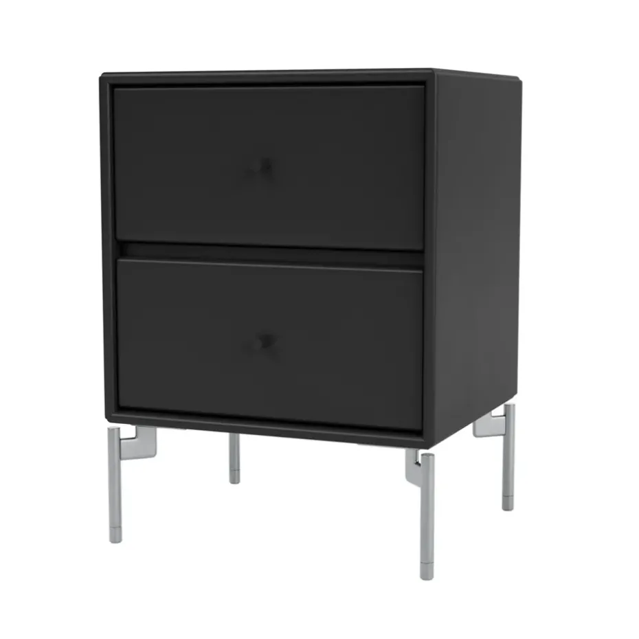 Table de chevet Drift, black 05, pieds chromés cm