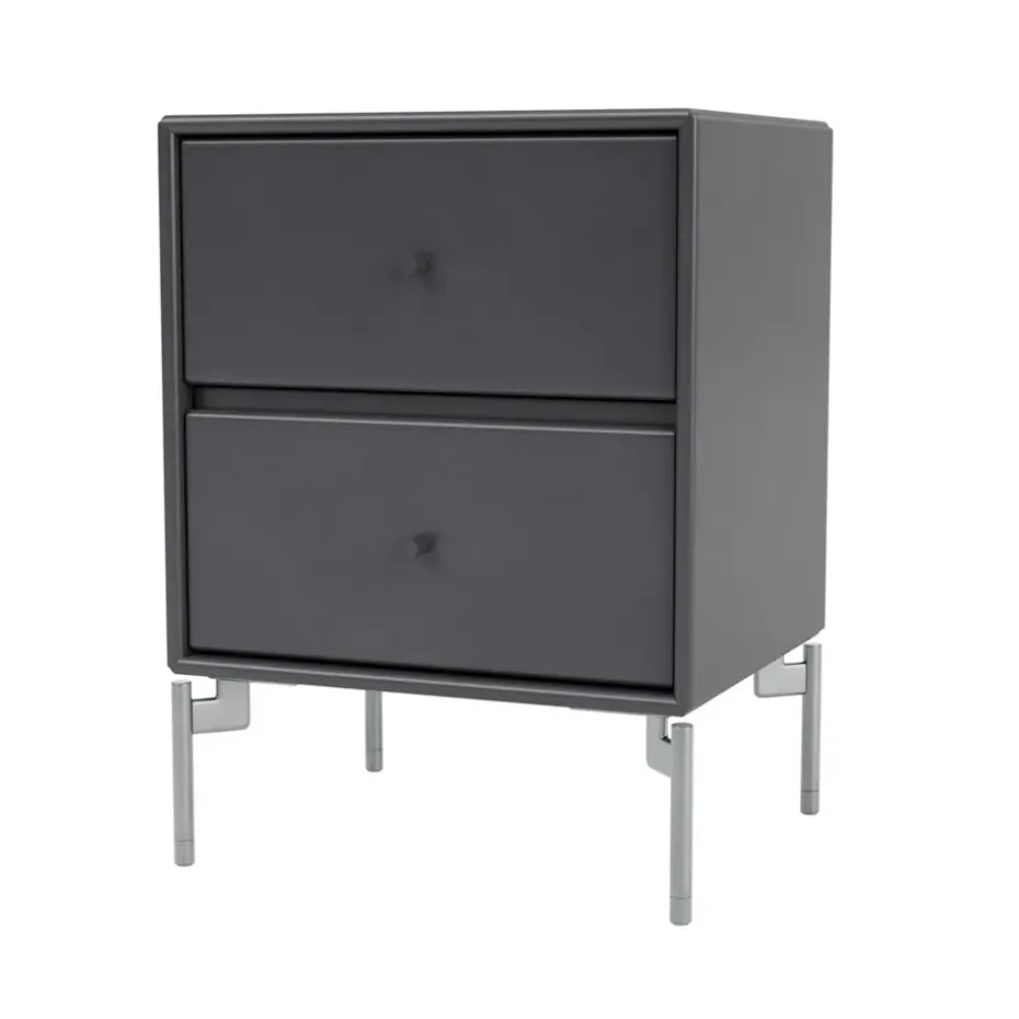 Table de chevet Drift, Coal 36, pieds chromés cm