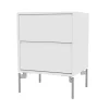 Table de chevet Drift, new white 101, pieds chromés cm