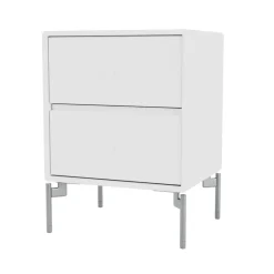 Table de chevet Drift, new white 101, pieds chromés cm