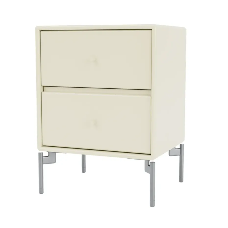 Table de chevet Drift, vanilla 150, pieds chromés cm