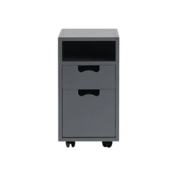 Table de chevet Snö G3, storm grey, roues noires