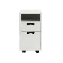 Table de chevet Snö G3, white, roues noires