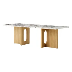 Table de salon Androgyne, Chêne naturel-Calacatta viola