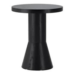 Table Draft Ø40 cm, Frêne teinté noir