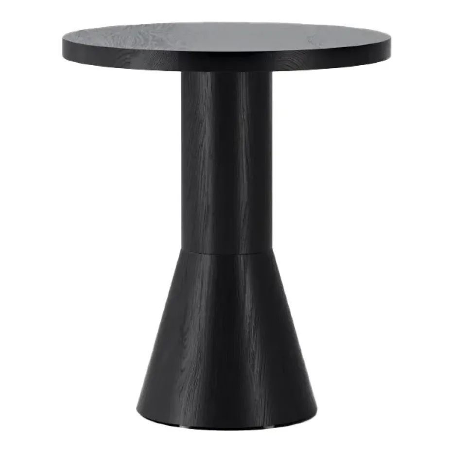 Table Draft Ø50 cm, Frêne teinté noir