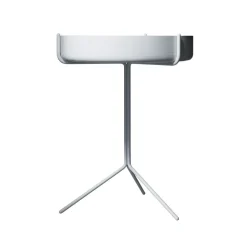 Table Drum, Vernis blanc-h.56cm-structure blanche
