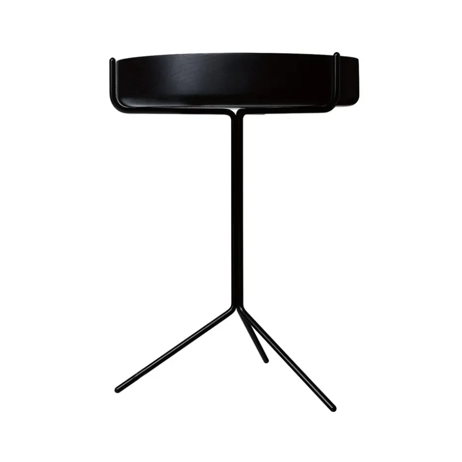 Table Drum, Vernis noir-h.56cm-structure noire