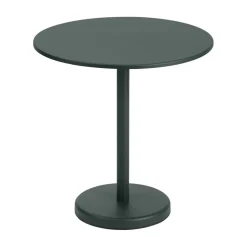 Table en acier Linear Ø70 cm, Dark green
