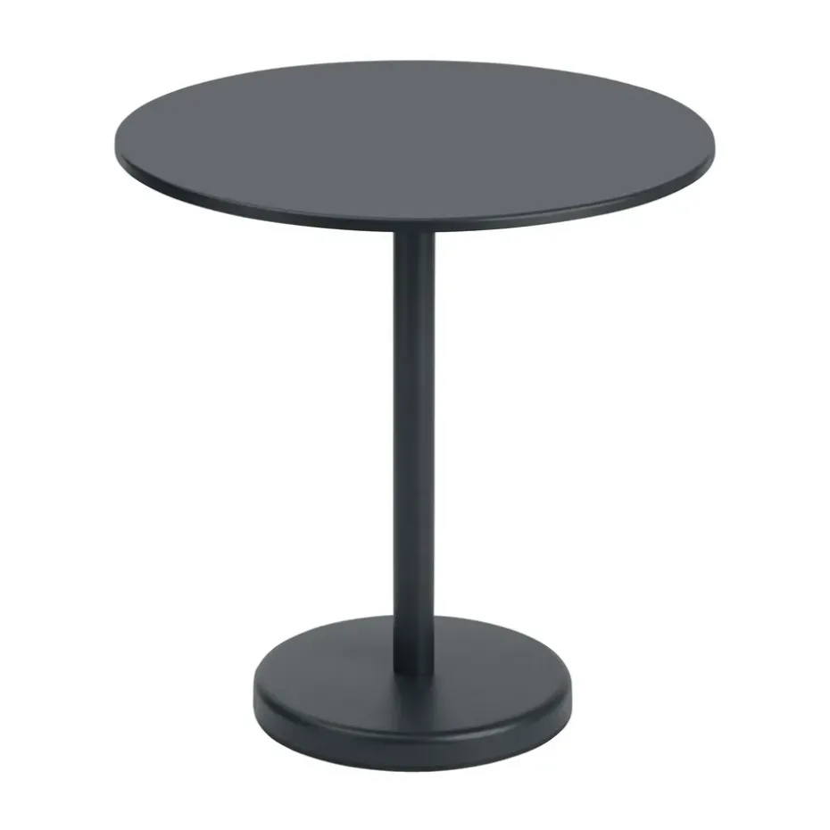 Table en acier Linear Ø70 cm, Black