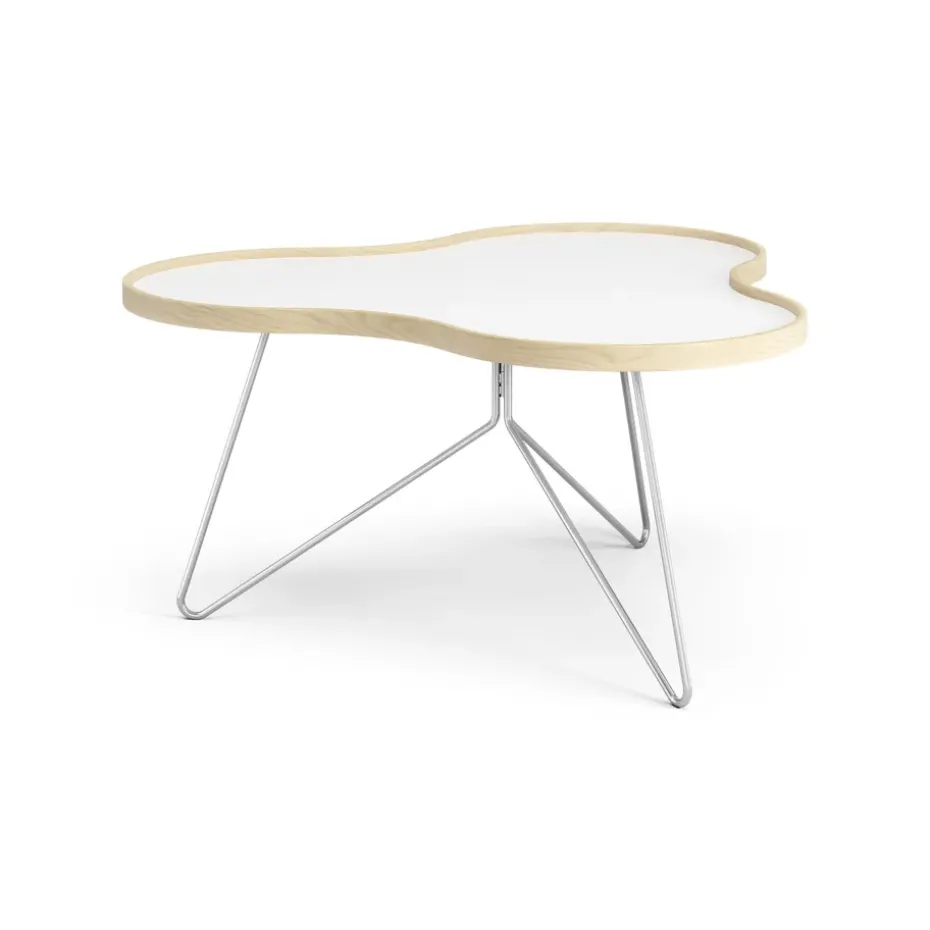 Table Flower 84x90 cm, H45 cm bouleau laqué