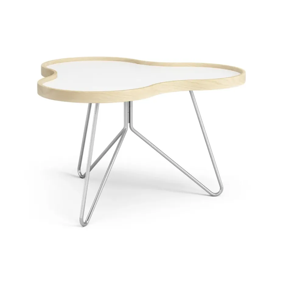Table Flower 62x66 cm, H39 cm bouleau laqué