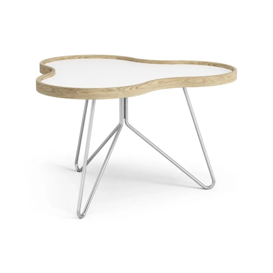 Table Flower 62x66 cm, H39 cm chêne laqué