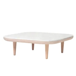 Table Fly SC4, chêne huilé clair + marbre blanc