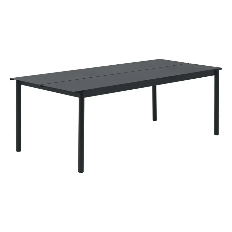 Table Linear steel table 220x90 cm, Black (RAL 7021)