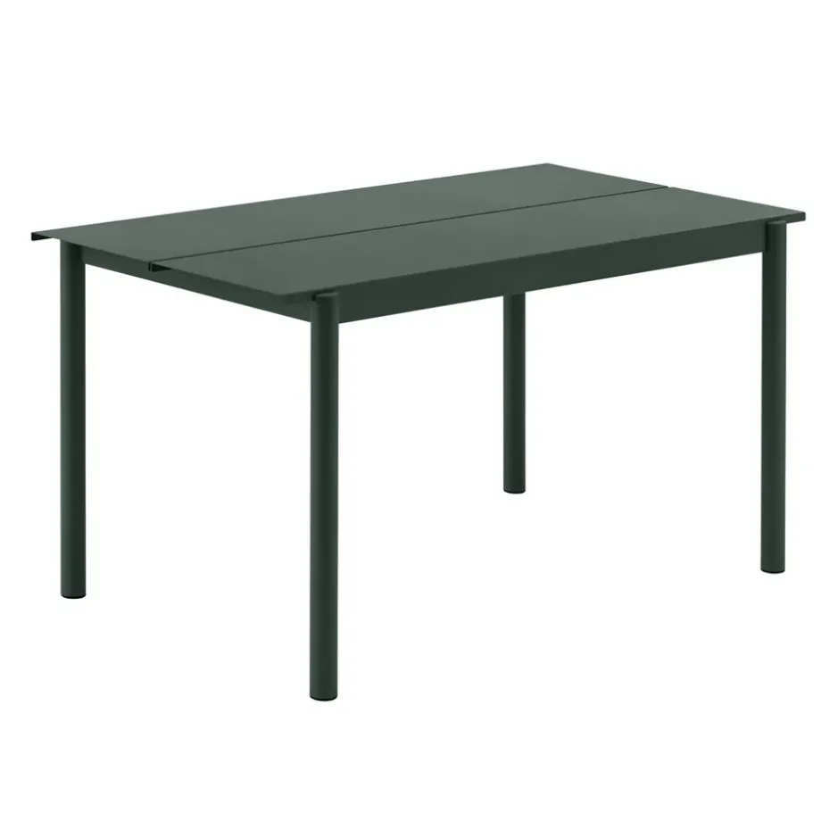 Table Linear steel table 140x75 cm, Dark green
