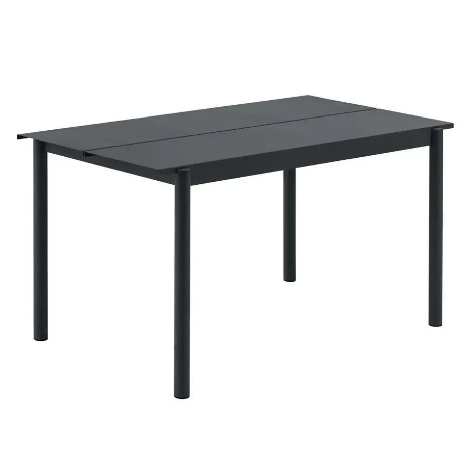 Table Linear steel table 140x75 cm, Black