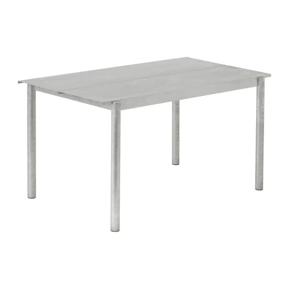Table Linear steel table 140x75 cm, Warm galvanized steel