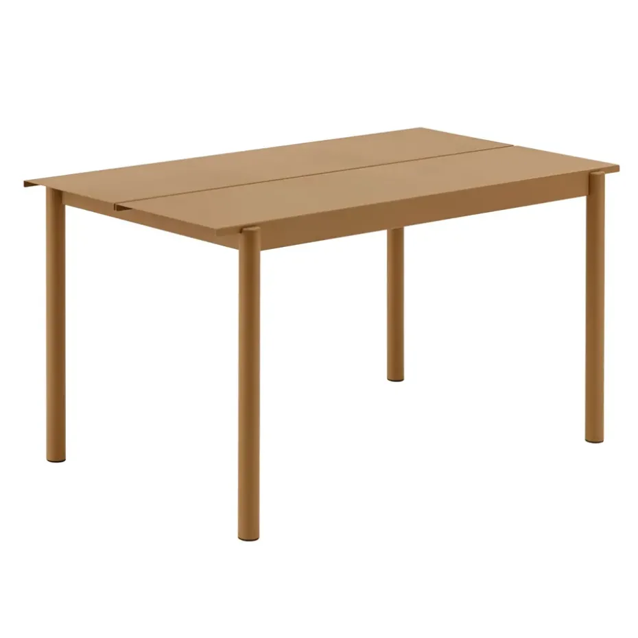Table Linear steel table 140x75 cm, Burnt orange