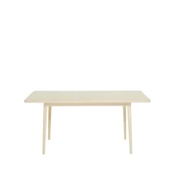 Table Miss Holly 175x82 + 2 rallonges 2x50 cm, bouleau laqué mat clair