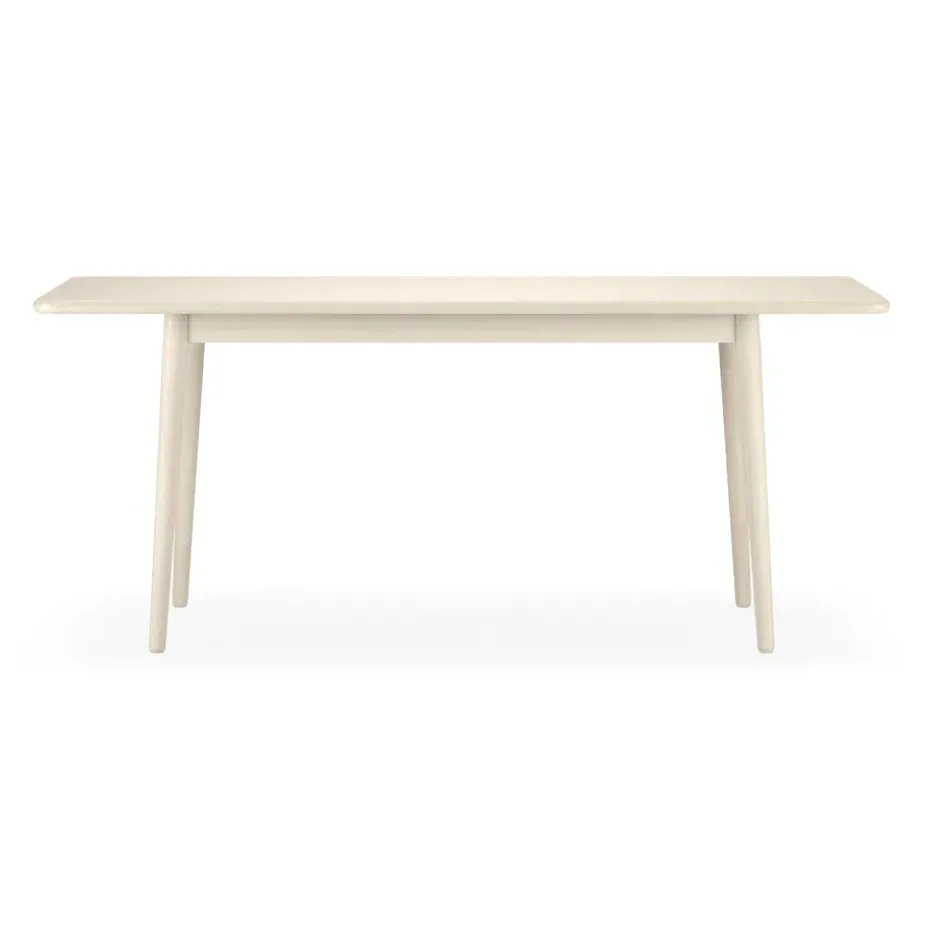 Table Miss Holly 175x100 cm, Bouleau huilé blanc, 1 rallonge