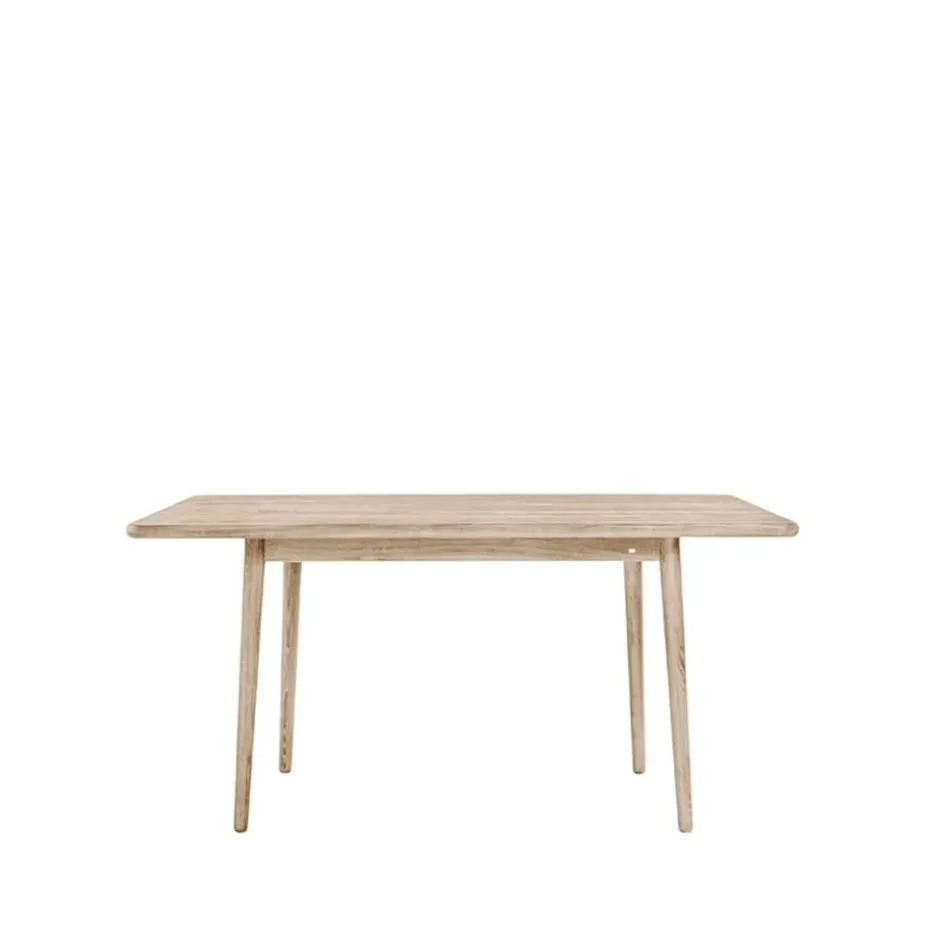 Table Miss Holly 235x82 cm, chêne huilé blanc, 2 rallonges