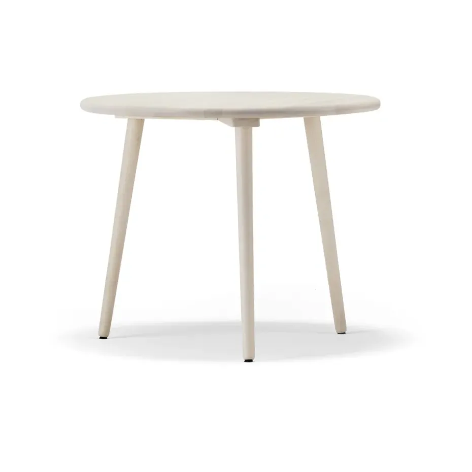 Table Miss Tailor Ø90 cm, Bouleau laqué mat clair-plateau fixe