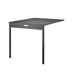 Table pliante String, Frêne lasuré noir-pieds en métal noir