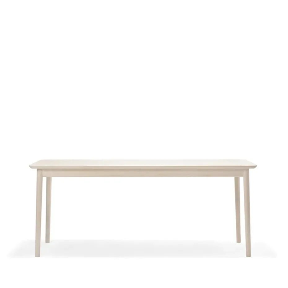 Table Prima Vista, bouleau laqué mat clair, 120 cm, 1 rallonge