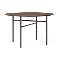 Table ronde Snaregade, Chêne teinté noir-foncé, Ø120 cm