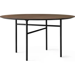 Table ronde Snaregade, Chêne teinté noir-foncé, Ø138 cm