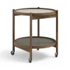 Table roulante Bølling Tray Table model 50, stone, structure en chêne huilé fumé