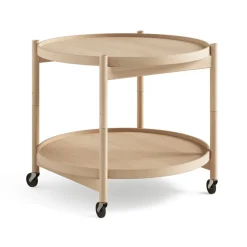 Table roulante Bølling Tray Table model 60, hêtre huilé, structure en hêtre huilé