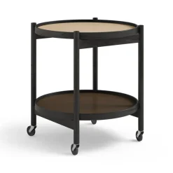 Table roulante Bølling Tray Table model 50, earth, structure en chêne laqué noir