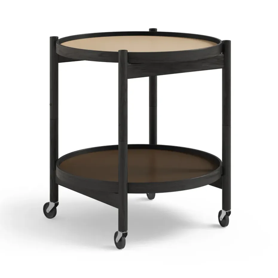 Table roulante Bølling Tray Table model 50, earth, structure en chêne laqué noir