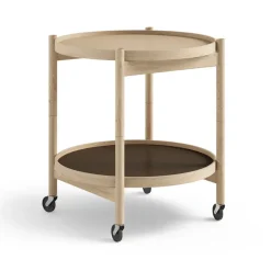 Table roulante Bølling Tray Table model 50, earth, structure en chêne non traité