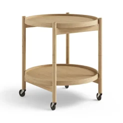 Table roulante Bølling Tray Table model 50, chêne huilé, structure en chêne huilé