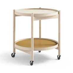 Table roulante Bølling Tray Table model 50, sunny, structure en hêtre non traité