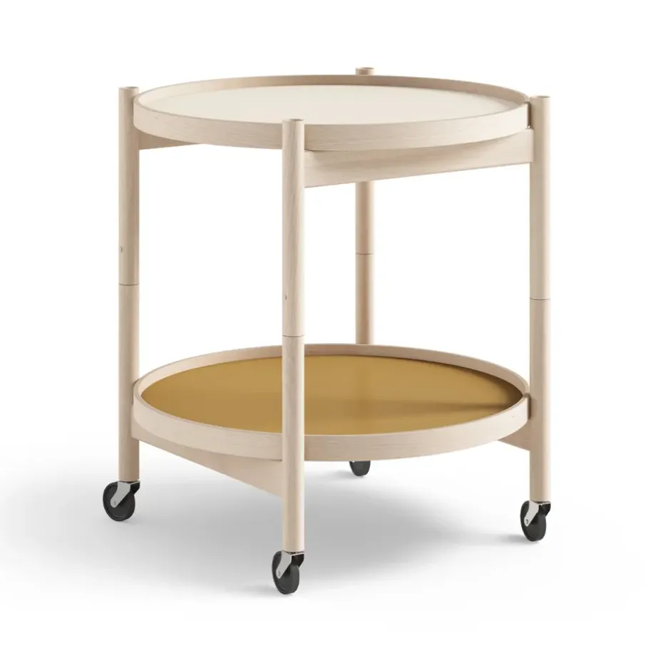 Table roulante Bølling Tray Table model 50, sunny, structure en hêtre non traité