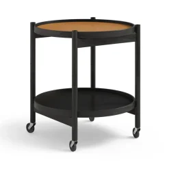Table roulante Bølling Tray Table model 50, clay, structure en chêne laqué noir