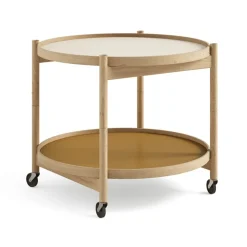 Table roulante Bølling Tray Table model 60, sunny, structure en chêne huilé