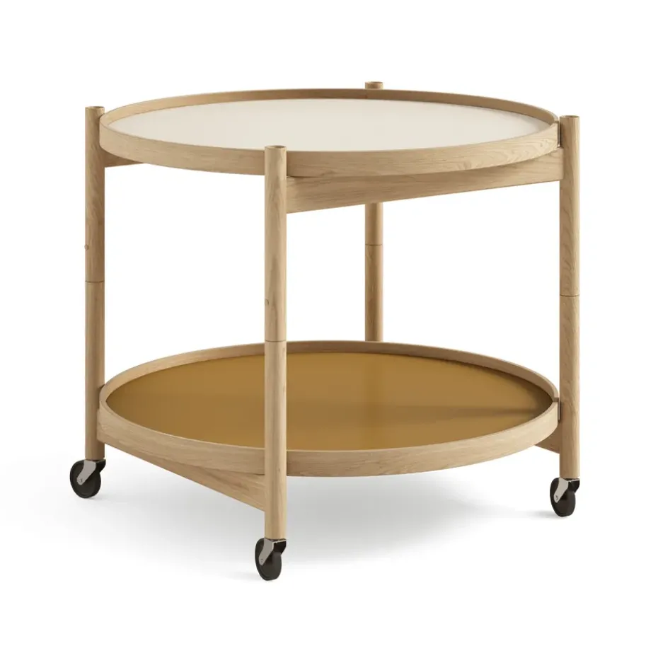 Table roulante Bølling Tray Table model 60, sunny, structure en chêne huilé